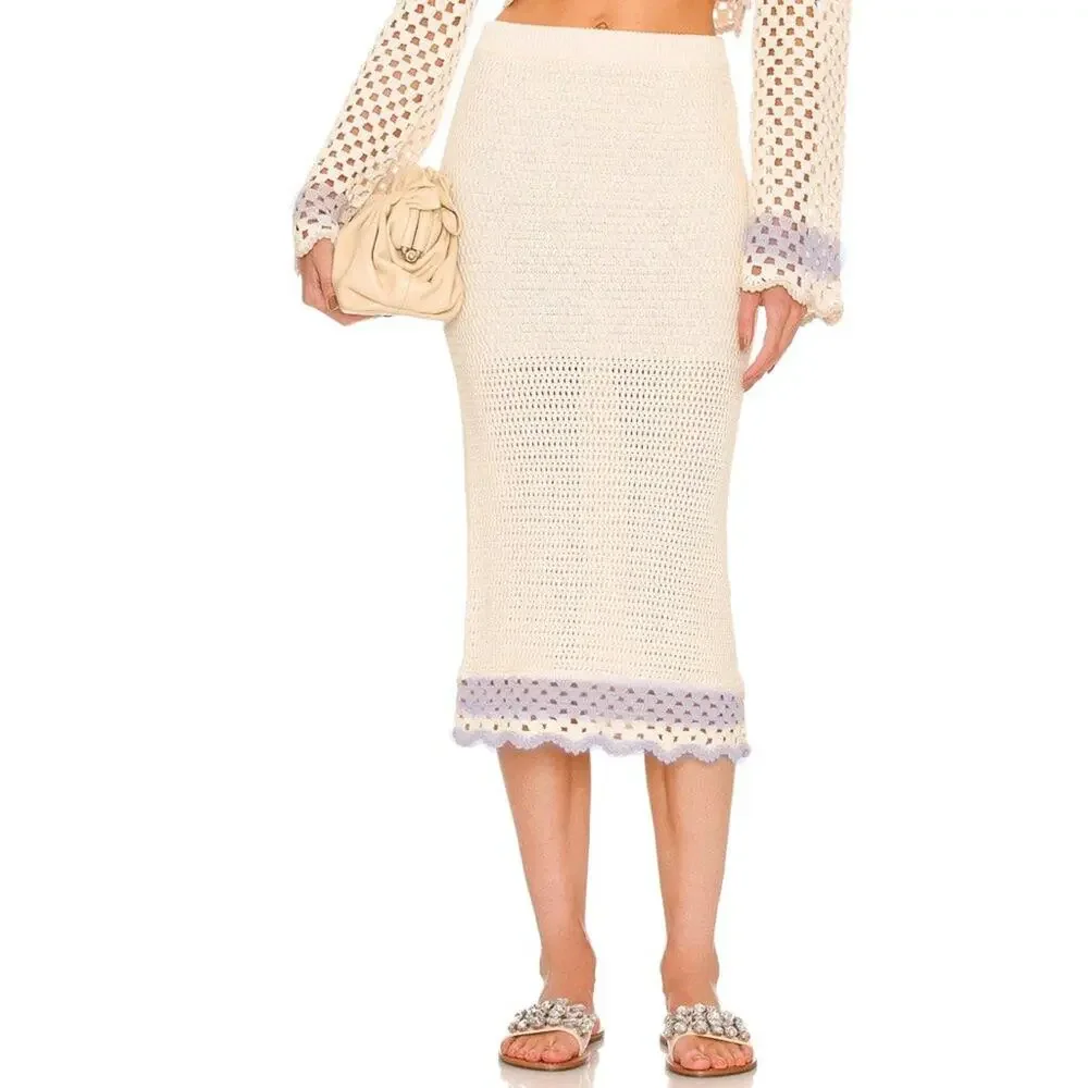 LPA Lanita Crochet Midi Skirt NWOT Size Small